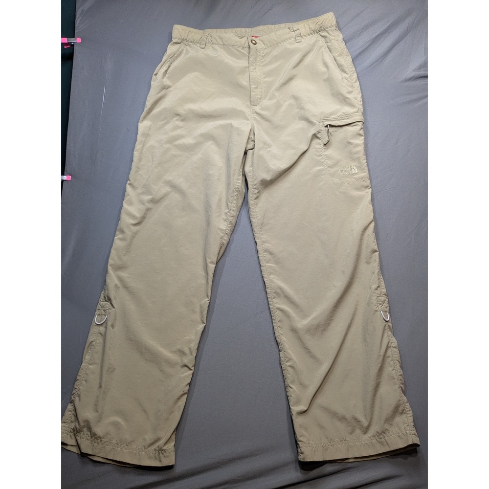 The North Face Womens Hiking Pants Tan Khaki Nylon Cargo Straight Leg Size L